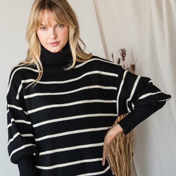 Heavy Knit Striped Sweater - Picture 1 of 3